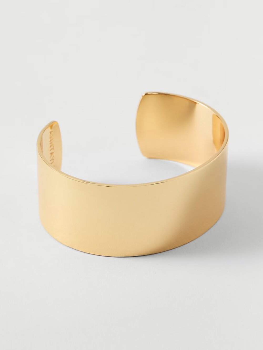 NWT Ann Taylor Gold Tone Wide Cuff Bracelet Polished Statement Jewelry - Picture 3 of 5